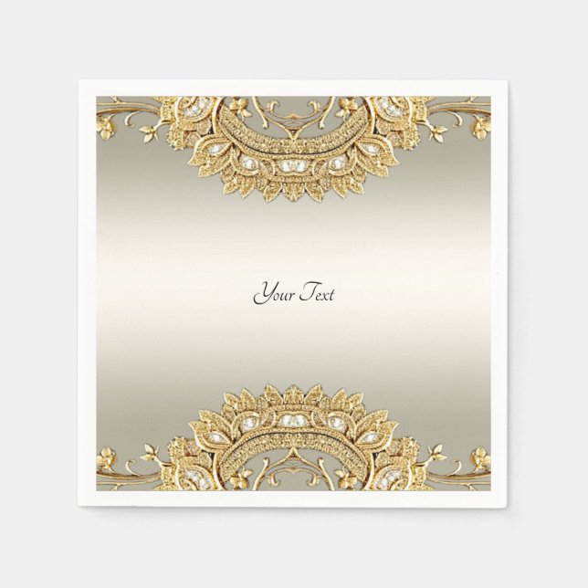 Serviette En Papier Serviettes en or (Devant)