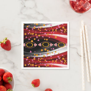 Serviette En Papier Serviettes en papier, Abstrait rouge noir blanc