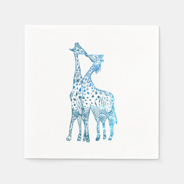 Serviette En Papier Serviettes en papier, Baiser de girafes (Devant)