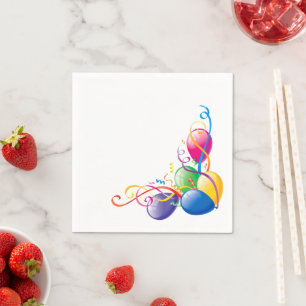 Serviette En Papier Serviettes en papier, Ballons confettis Joyeux Ann