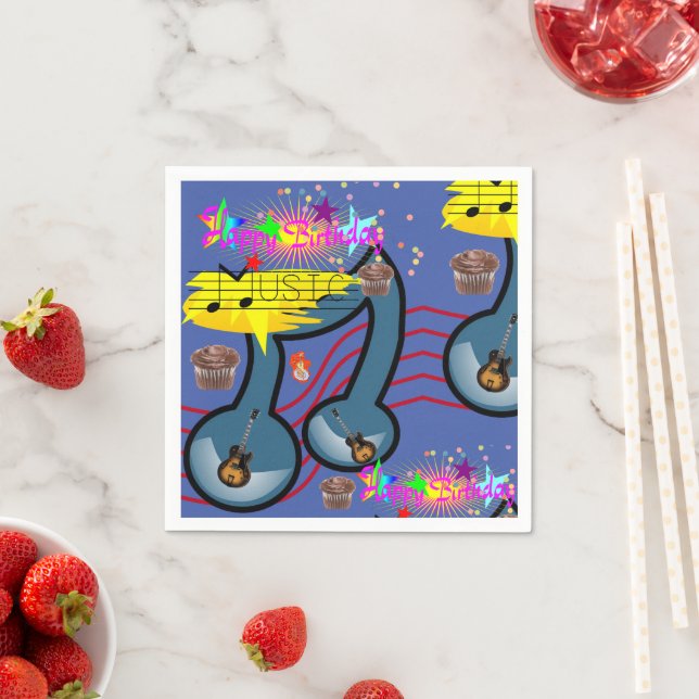 Serviette En Papier Serviettes en papier, Bonne Guitare Musique Annive (En situation)