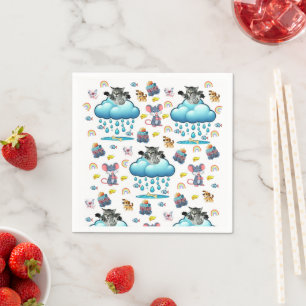 Serviette En Papier Serviettes en papier, Chien Chat Souris Fromage Po