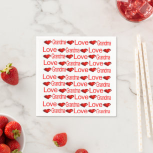 Serviette En Papier Serviettes en papier, coeurs rouges amour grand-mè