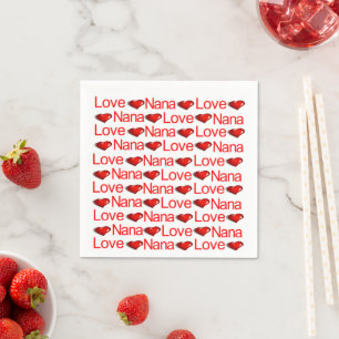 Serviette En Papier Serviettes en papier, cœurs rouges amour Nana