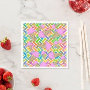 Serviette En Papier Serviettes en papier, crème glacée aux fraises Che