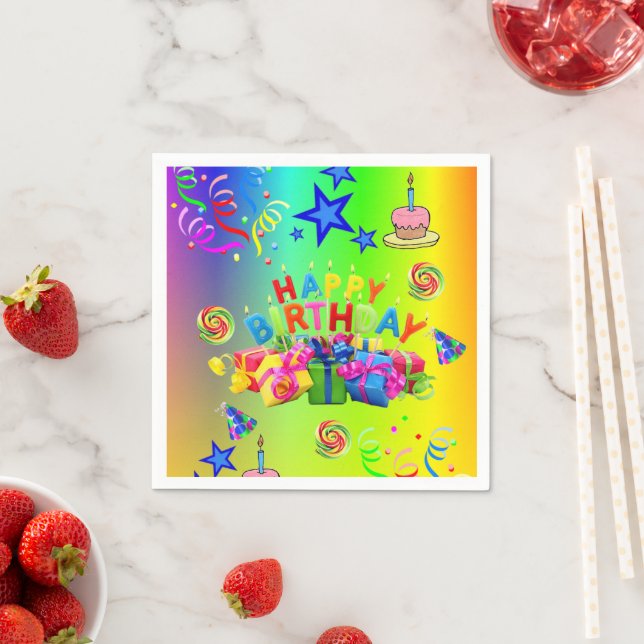 Serviette En Papier Serviettes en papier, Joyeux anniversaire (En situation)