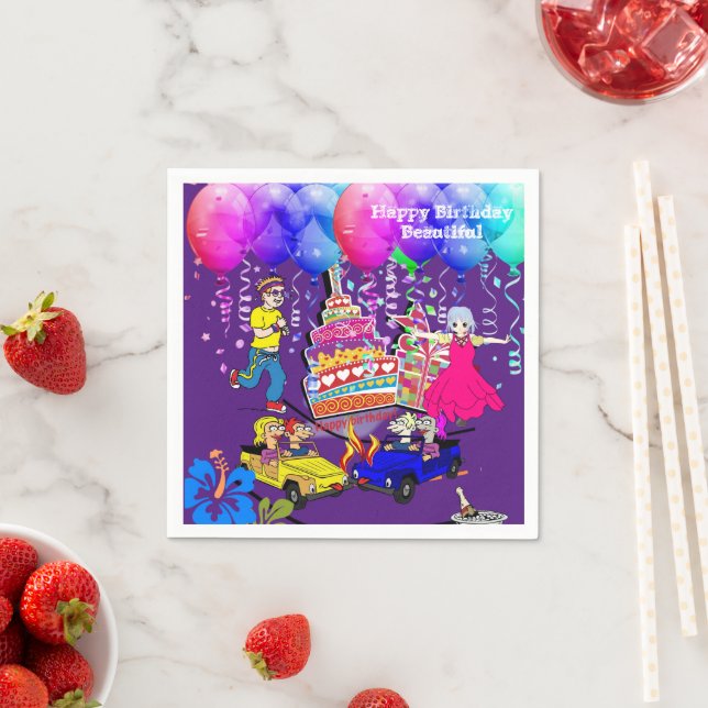 Serviette En Papier Serviettes en papier, joyeux anniversaire sur la c (En situation)