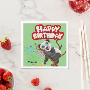 Serviette En Papier Serviettes en papier, Joyeux Ours de Panda Anniver