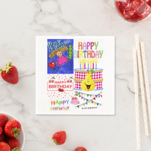 Serviette En Papier Serviettes en papier, Joyeux Polar d'anniversaire