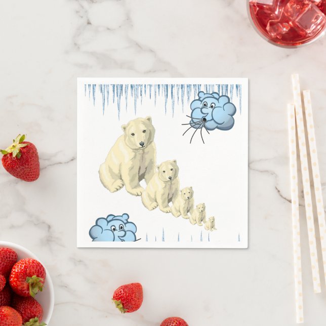 Serviette En Papier Serviettes en papier, nuages d'ours polaires glace (En situation)