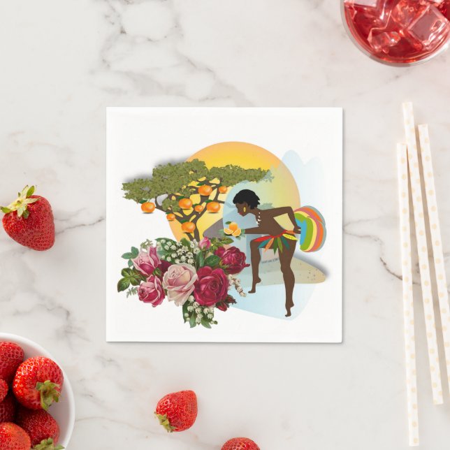 Serviette En Papier Serviettes en papier, Oranges florales pour femme  (En situation)