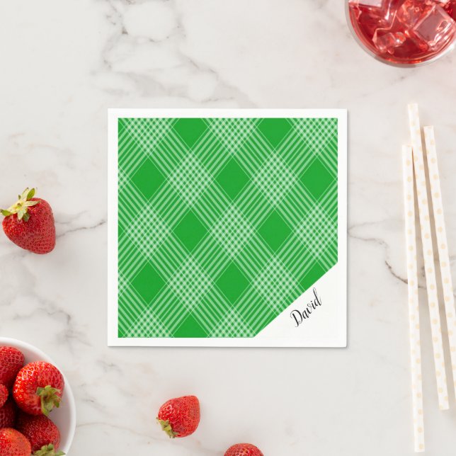 Serviette En Papier Serviettes en papier, Plaid vert (En situation)