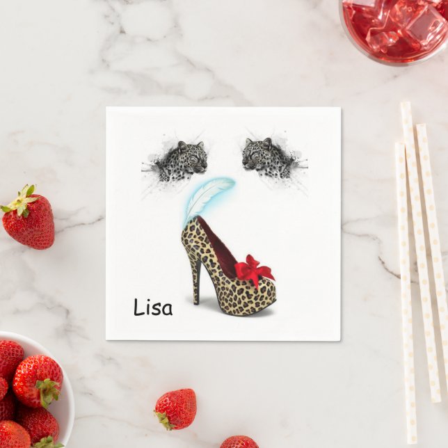 Serviette En Papier Serviettes en papier, talons léopard (En situation)