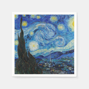 SERVIETTE EN PAPIER SERVIETTES EN PAPIER: VAN GOGH : NUIT STARRY