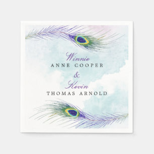 Serviette En Papier Serviettes en plumes de paon