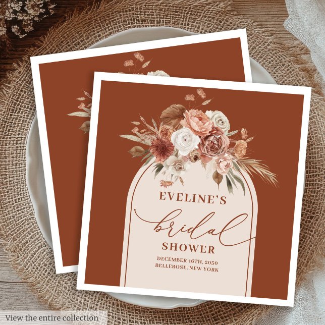 Serviette En Papier Serviettes en terre cuite Boho pour arche pour Bab (Terracotta Boho Arch Napkins for Bridal Shower)