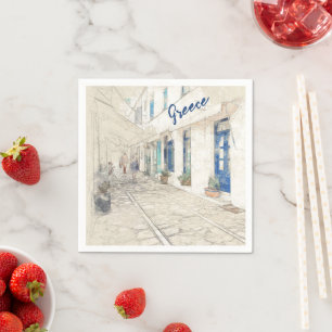 Serviette En Papier Serviettes en tissu de l'île grecque - Spettes tra