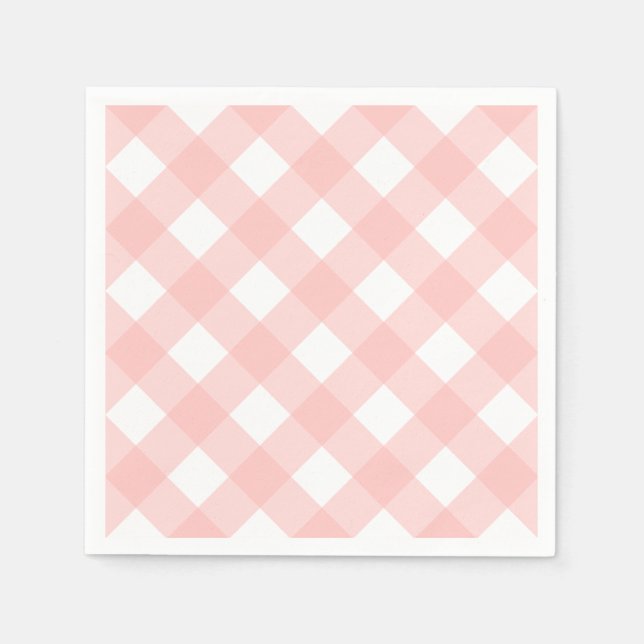 Serviette En Papier Serviettes en vichy rose (Devant)