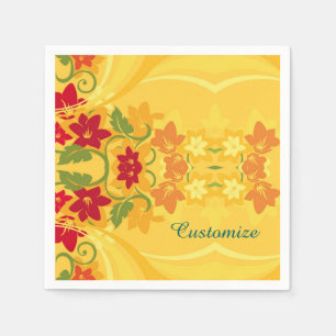 Serviette En Papier Serviettes ensoleillées Florales Jaunes