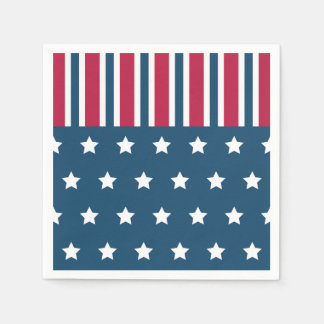 Serviette En Papier Serviettes Étoiles Rayures Patriotiques