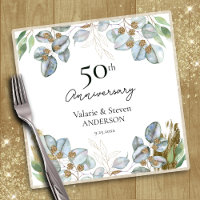 Serviettes Eucalyptus vertes 50e anniversaire