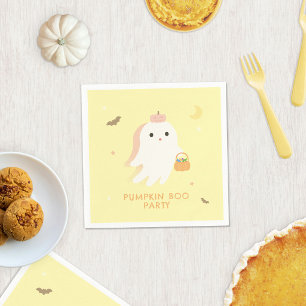 Serviette En Papier Serviettes fantômes mignons jaune pastel