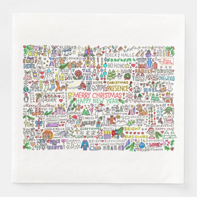 Serviette En Papier Serviettes Festive Christmas Spirit (Devant)