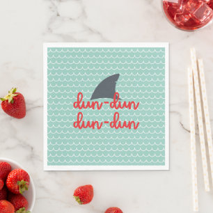 Serviette En Papier Serviettes Fin Requin avec Vagues  Dun Dun Dun Dun