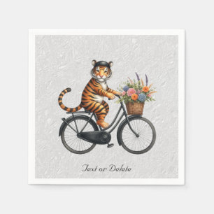 Serviette En Papier Serviettes Fleur de Bicyclète Tigre