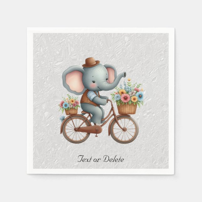 Serviette En Papier Serviettes Fleur Éléphant de Vélo (Devant)