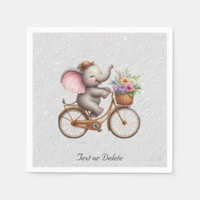 Serviette En Papier Serviettes Fleur Éléphant de Vélo (Devant)