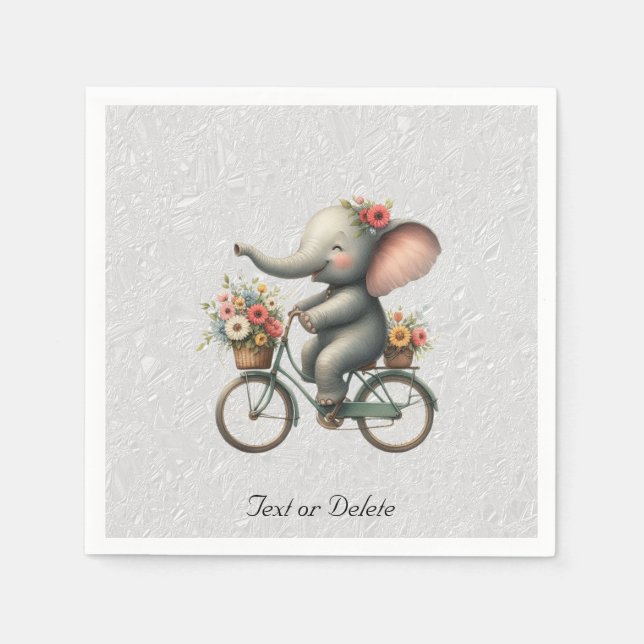Serviette En Papier Serviettes Fleur Éléphant de Vélo (Devant)