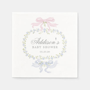 Serviette En Papier Serviettes Fleuries Bleues
