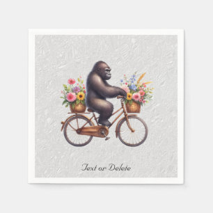 Serviette En Papier Serviettes Fleuris Vélo Gorille