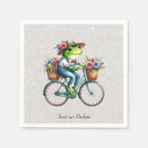 Serviette En Papier Serviettes Fleuris Vélo Grenouille