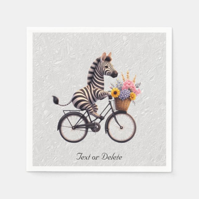 Serviette En Papier Serviettes Fleuris Vélo Zèbre (Devant)