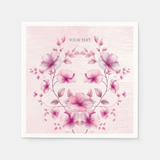 Serviette En Papier Serviettes Fleurs Roses Aquarelle