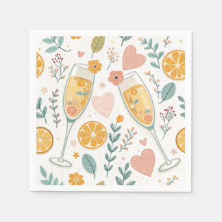 Serviette En Papier Serviettes Floral Mimosa - Motif de Brunch Citrus