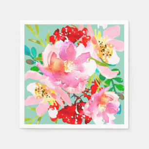Serviette En Papier serviettes florales aux couleurs vives
