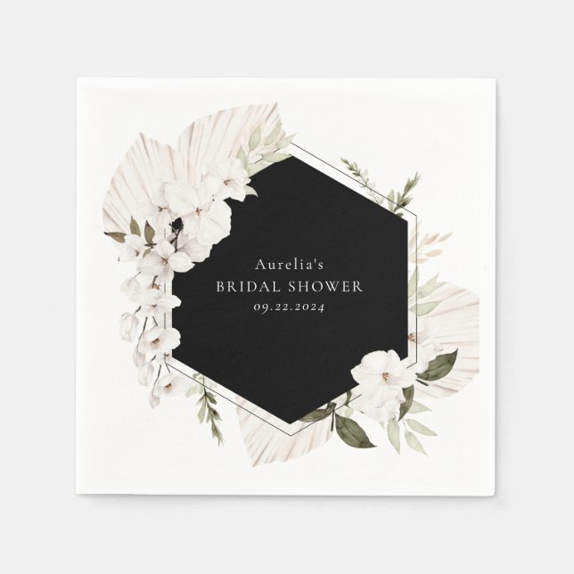 Serviette En Papier Serviettes Florales Bohèmes Élégantes (Devant)