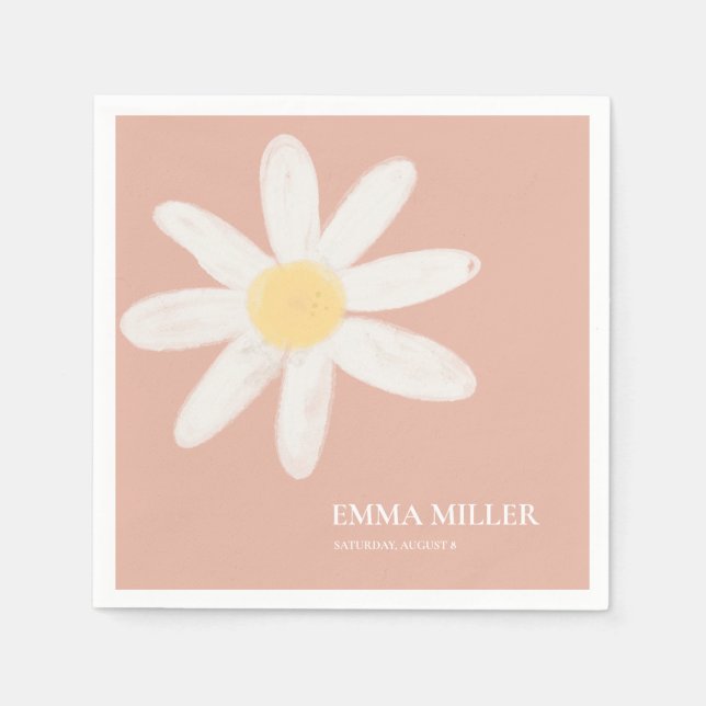 Serviette En Papier Serviettes florales Boho Rose Daisy (Devant)