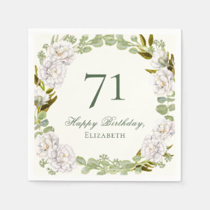 Serviette En Papier Serviettes Florales Élégantes Ivoire pour 71e Anni