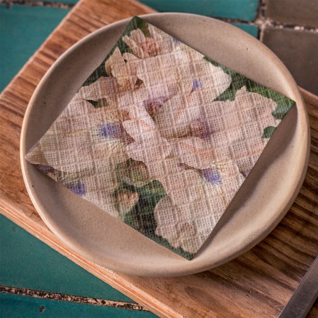 Serviette En Papier Serviettes Florales Iris Aux Lits Roses (In Situ Plate)