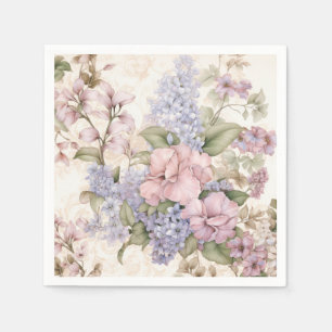 Serviette En Papier Serviettes Florales Rose Violet