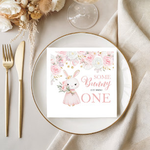 Serviette En Papier Serviettes Florales Some Bunny 1er Anniversaire