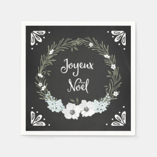 Serviette En Papier Serviettes françaises florales de Noël de tablea