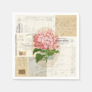 Serviette En Papier Serviettes françaises roses vintages d'éphémèr