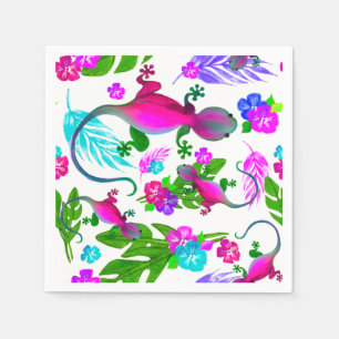 Serviette En Papier Serviettes Geckos Tropical
