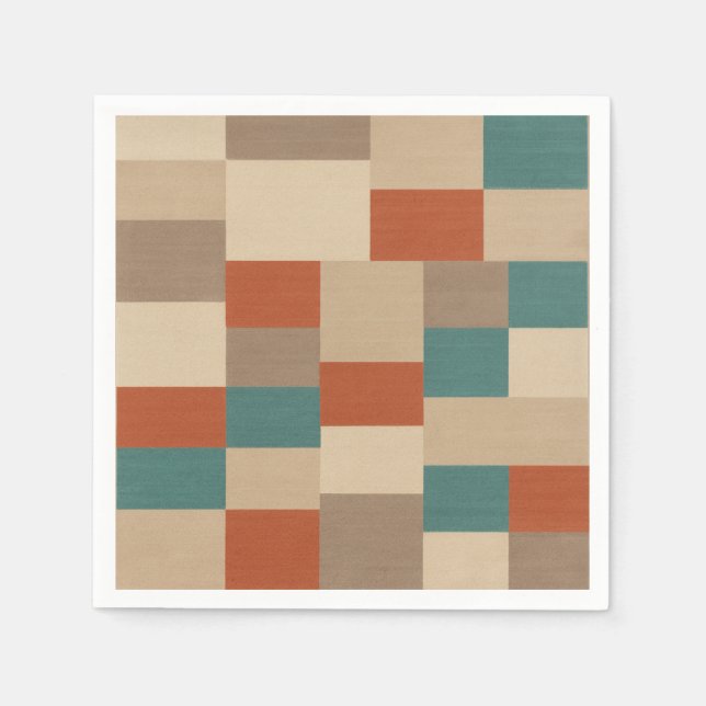 Serviette En Papier Serviettes géométriques modernes du milieu du sièc (Devant)
