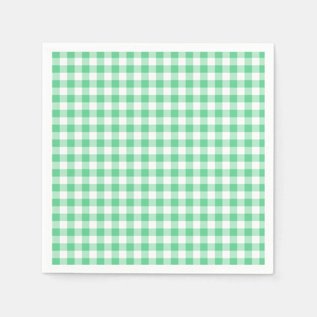 Serviette En Papier Serviettes Gingham Pastel Vert (Devant)